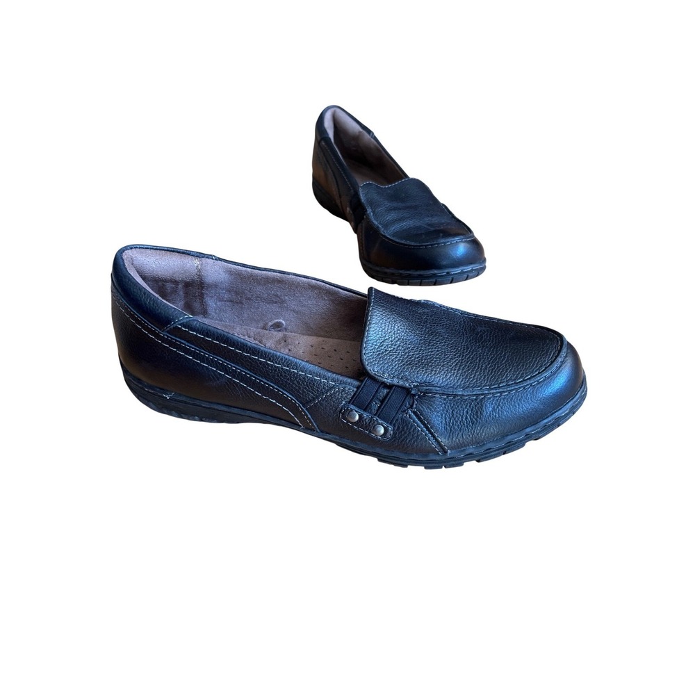 Natural Soul by Naturalizer Rhett Black Leather Loafers Womens 10M Comfort